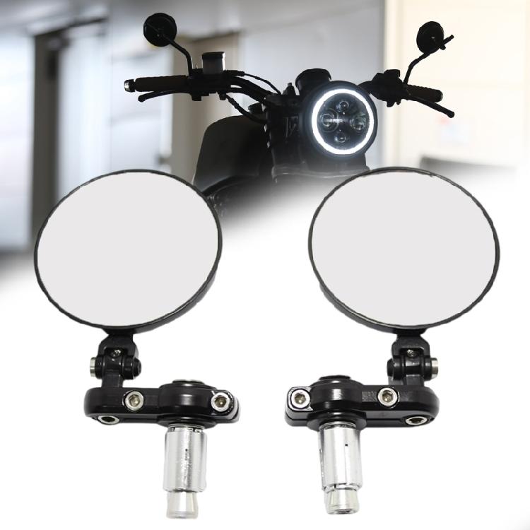 Aluminum 3" Folding Round Mirrors Adjustable Round Folding Handlebar End Mirrors Suitable for Motorcycle Handlebar Ends