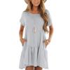 Women's Fashion Casual Round Neck Short Sleeve Ruffle Dresses