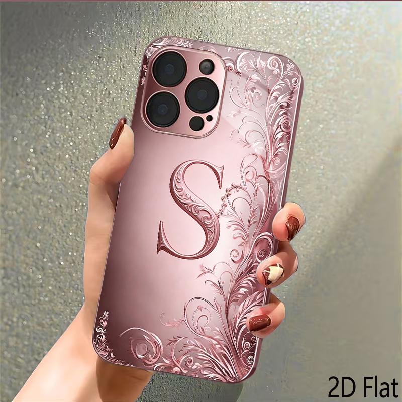 S-образный завиток 2D Плоская Для iPhone 17 18 16 15 14 13 12 11 Pro Max XS XR 8 7 Plus Чехол для телефона Ударопрочный Защитная задняя крышка
