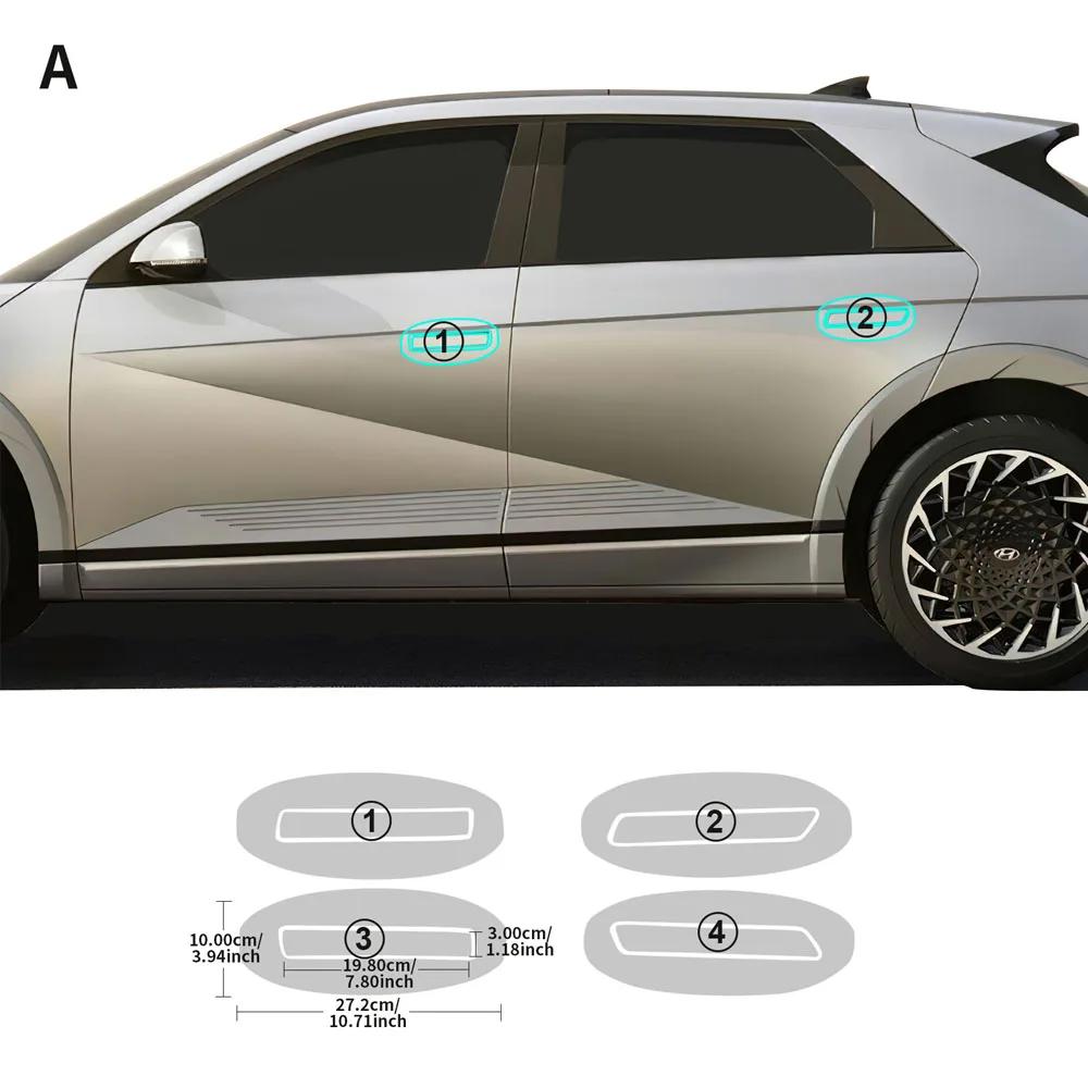 Для Hyundai IONIQ 5 2022-2024 Защитная пленка из ТПУ Наклейка-стайлинг на треугольник ручки двери автомобиля PPF Прозрачная Защита краски 8,5 мил