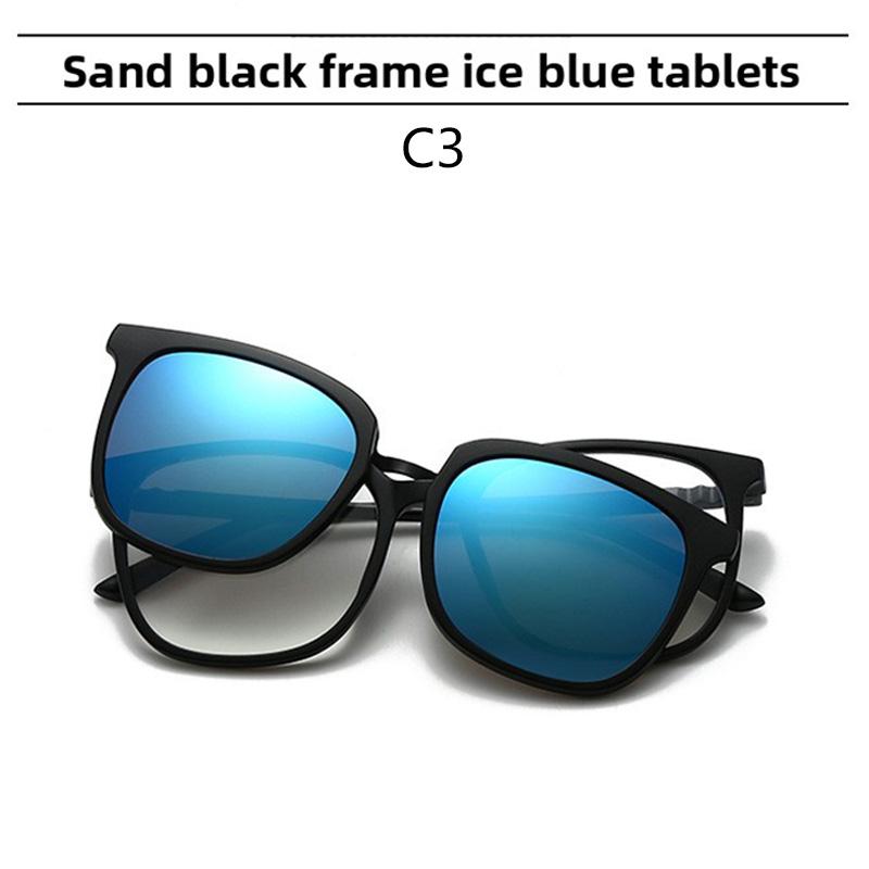 2 In 1 Magnetic Multi-Functional Night Vision Driving Sunglasses Magnetic Clip-On Lens Myopia Frames Polarized Sun Protection