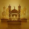 Wooden Eid Decoration Night Light Ramadan Desktop Ornament DIY LED Lamp Crafts Islamic Muslim Home Party Decoration Gifts