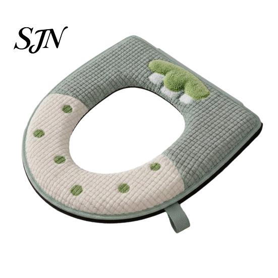 Soft Plush Bathroom Toilet Seat Cover Cover, Thick Washable Pad with Zipper And O-shaped Cushion Handle, Warm Skin-Friendly for O-Shaped U-Shaped
