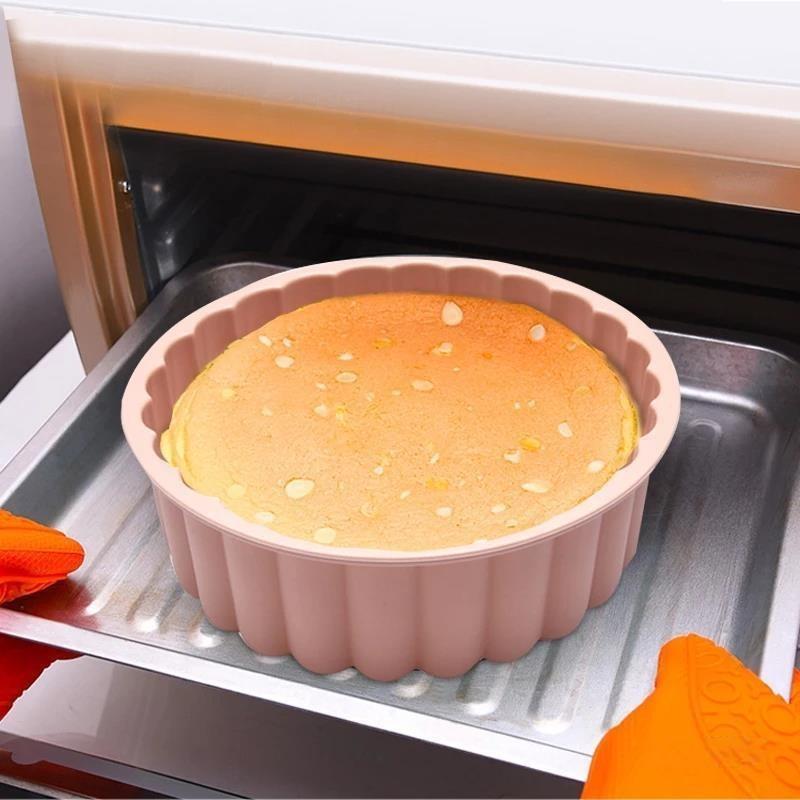 Круглая силиконовая форма для выпечки - Безопасна в духовке до 450°F, Легко моется, Равномерное пропекание