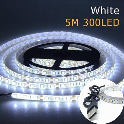 USB 5M 300LED Теплый Белый Холодный Белый Свет Лента 3528 SMD 5V Гибкая Осветительная Лампа Для Украшения Дома