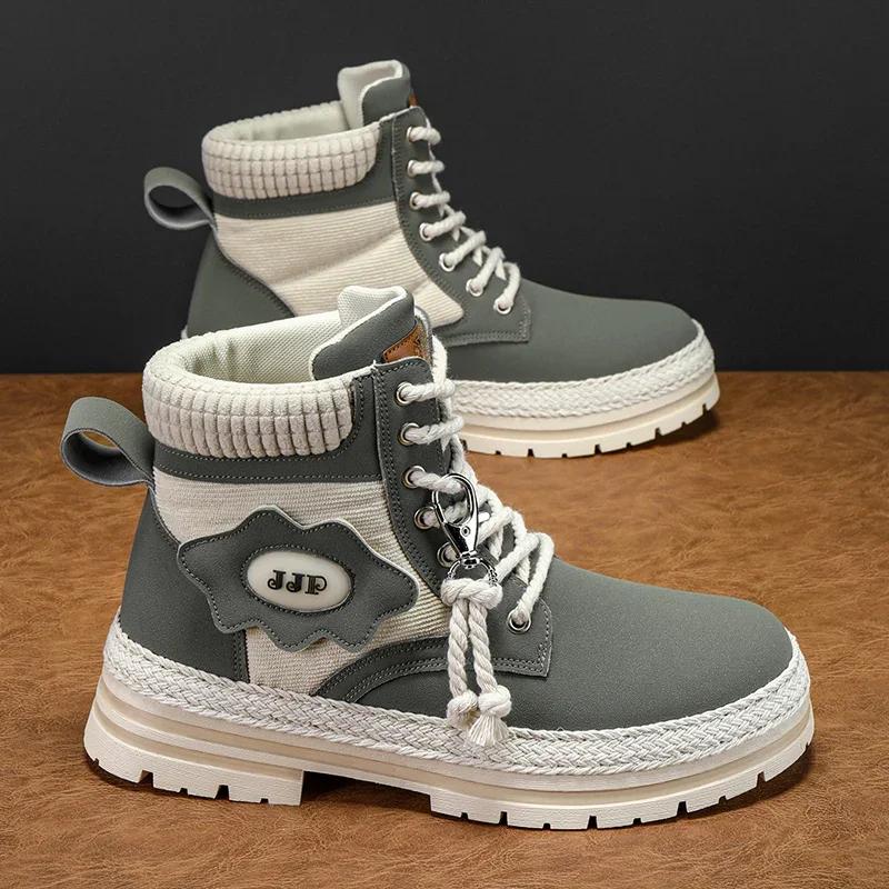 Новые мужские повседневные туфли зимние дизайнерские роскошные ковбойские военные ботинки челси на платформе кожаные тактические рабочие защитные кроссовки до щиколотки