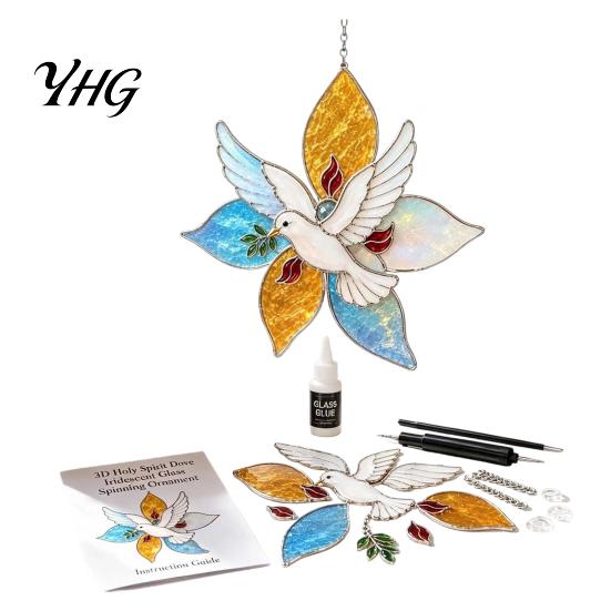 Complete Glass Assembly Set Christian Suncatcher DIY Kit, Stained Style Religious Sun Catcher, Relaxing Handcraft Gifts Iridescent Hanging Ornament