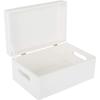 Boîte De Rangement En Bois Blanche Creative Deco - 30 X 20 X 14 Cm - Avec Couvercle Et Poignées