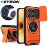 KEYSION Магнитный чехол для телефона для Xiaomi 17 Защита выдвижной камеры Вертикальная подставка Кольцо Ударопрочная задняя крышка для Xiaomi 17 5G