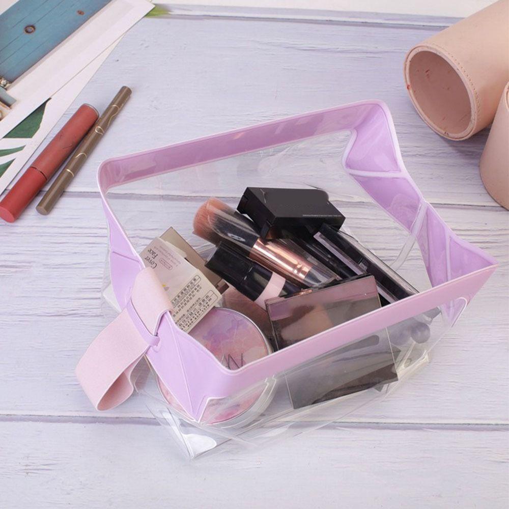 Large Capacity PVC Makeup Bag Magnetic Closure Cosmetic Pouch Portable Clear Toiletry Bags Bath