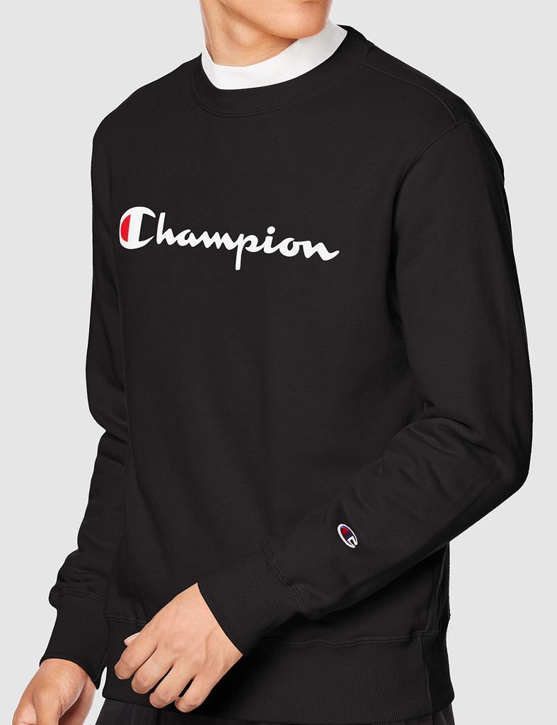 SWEATSHIRT Long Script Logo Crew Neck M [Champion] (Old Model) Sweatshirt, Sleeve, Print, Sweatshirt, Basic, Men's, Black,