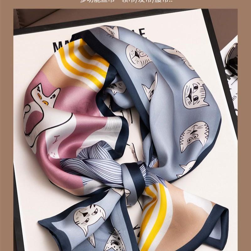 Double-Layer Silk Scarf Mulberry Silk Scarf Women'S Versatile Spring And Autumn Japan And Korea Thin And Narrow Long Decorative Scarf Streamer
