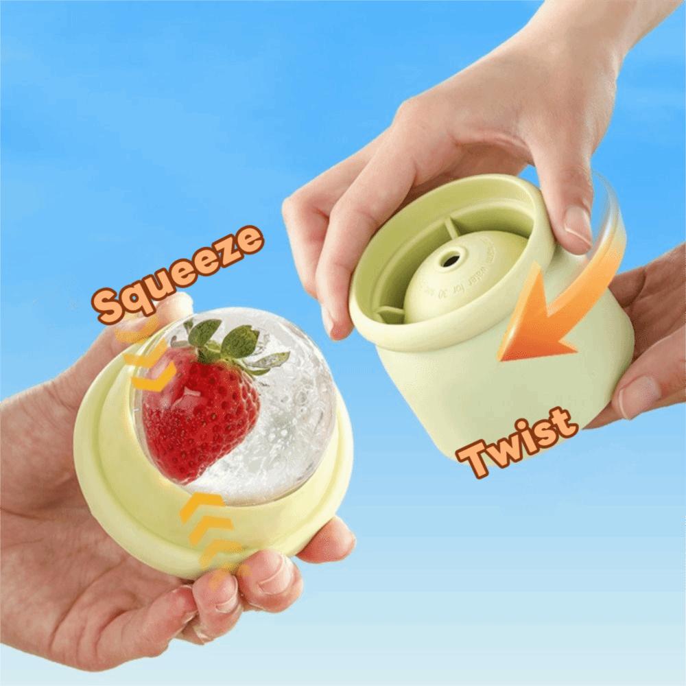 2PCS Food Grade Silicone 6CM Ice Ball Mold Leak Proof Easy Demolding Single-cell Ice Ball Mold DIY Stackable Ice Sphere Maker