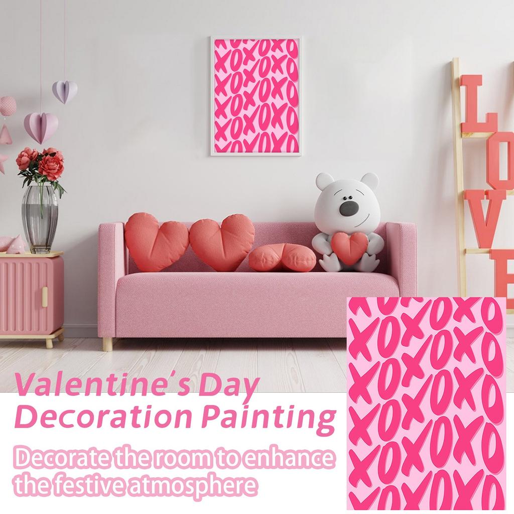 День святого Валентина Абстрактное настенное искусство Холст Плакат Гостиная Спальня Картина Основная декоративная живопись, Милый элегантный принт Спальня Украшение общежития