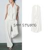 Spring New Women's Clothing Elegant Elegance White Circular Lower Hem Open Back Hanging Collar Tops 2649074