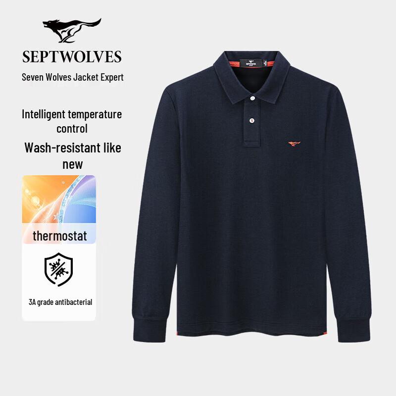 Мужская рубашка-поло в стиле business casual с длинным рукавом