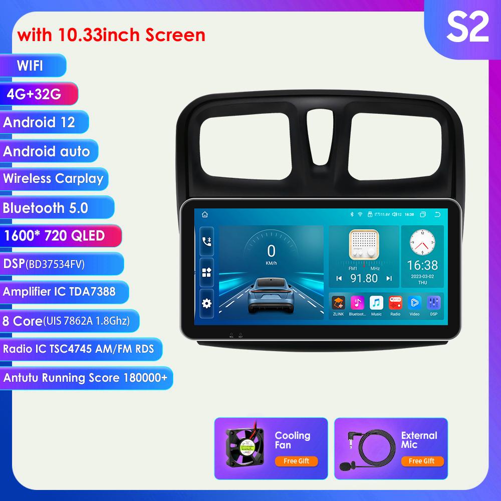 2din Android Авторадио для Renault Logan 2 2012-2019 Sandero 2 Автомобильный радиоприемник Мультимедийный видеоплеер GPS Navi Головное устройство Carplay 4G Интеллектуальный экран