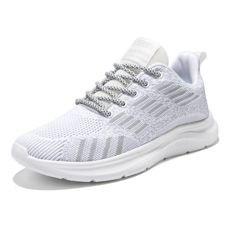 2024 New Men's Shoes Fashionable Breathable Trendy Shoes Student Platform Casual Running Shoes Foreign Trade Sports Flying Woven Mesh Shoes