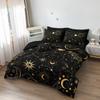 Black Golden Bedding Set Sun and Moon 3D Print  Large Bag Bedding Set Posy Bedding Set Mandela Quilt Cover 100% Soft Microfiber