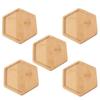 5pcs Natural Tea Cup Mats Heat-resistant Insulated Placemat Bamboo Coasters  For Coffee Shop