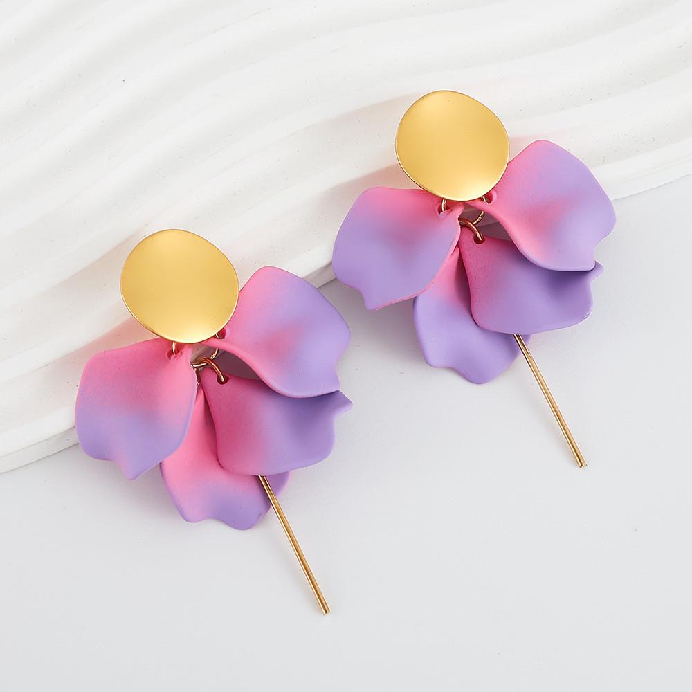 Pinkdudu Модные серьги-капли в виде лепестков роз, серьги-цветы из смолы с градиентным цветом, женские украшения PD2380