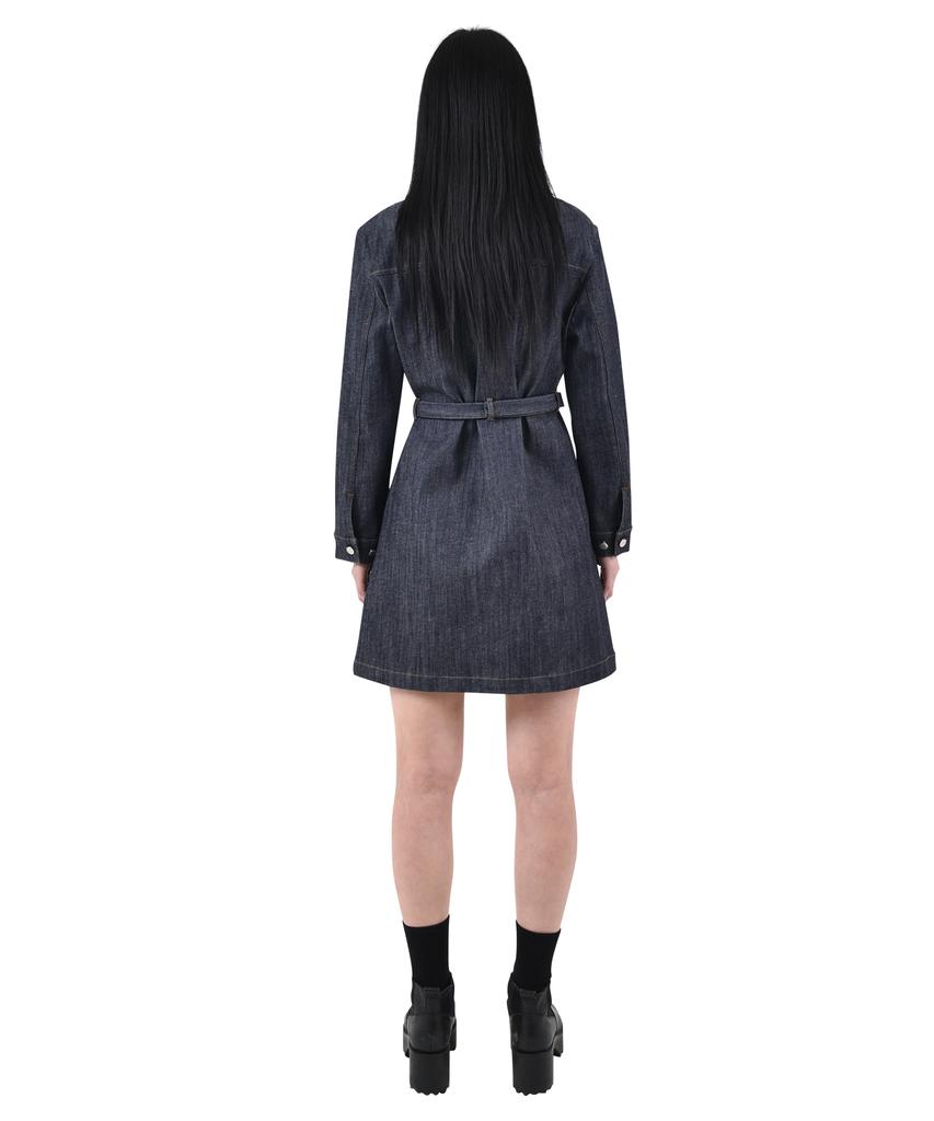 Catharsis Daily Denim Mini Dress Long Sleeve Dark Blue S M