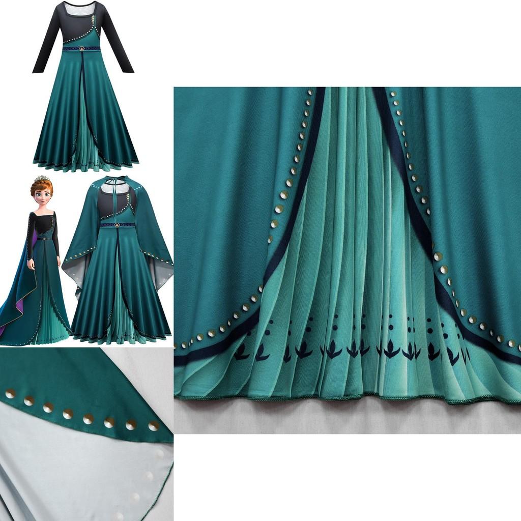 Frozen Anna Princess Cosplay Costume Dress Cloak Outfit Fancy Dress Party