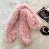 Spice Girl Long Fur Scarf Faux Mink Thickened Soft Scarf Warm Plush Solid Color Fur Collar Scarf