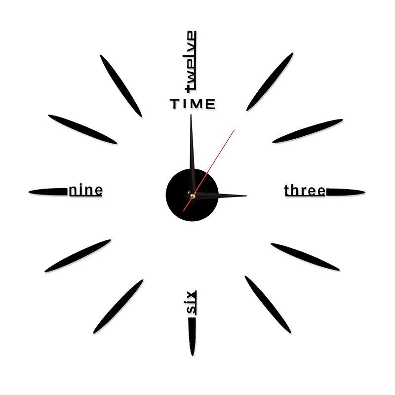 Креативные настенные часы DIY Бесшумные декоративные часы без сверления, Простые акриловые цифровые часы для спальни, Настенные часы-наклейка