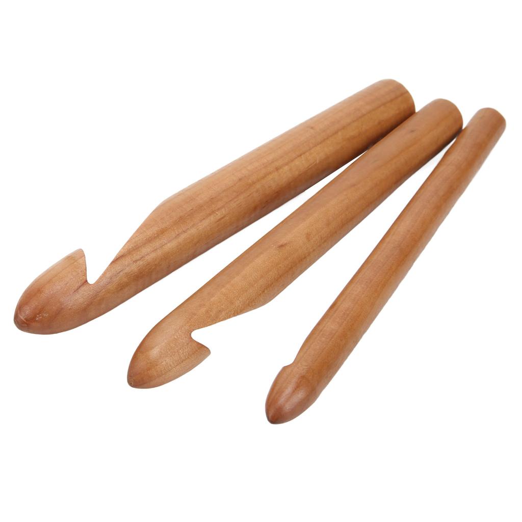 Большие крючки для вязания 20 см Эргономичный дизайн Премиальный натуральный бамбук Глянцевый крючок для вязания