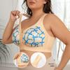 0XL-6XL Нижнее белье большого размера, бюстгальтер-топ без косточек с передней застежкой, с принтом
