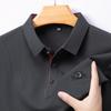 Высококачественная бесшовная мужская рубашка поло с длинными рукавами, деловая повседневная мужская футболка с контрастными цветными лацканами