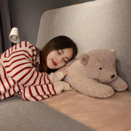 Длинная подушка Длинная форма тела Дизайн кролика и медведя Плюшевая подушка для тела Мягкая ткань из овечьей шерсти Поддержка Подушка для сна Домашний декор