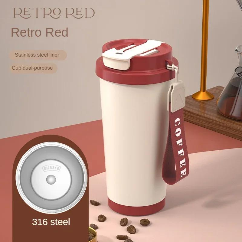 Керамические вакуумные термосы большой емкости, многоразовые термосы с двойными стенками, кружка для кофе из нержавеющей стали, изолированная чашка, домашняя посуда для напитков