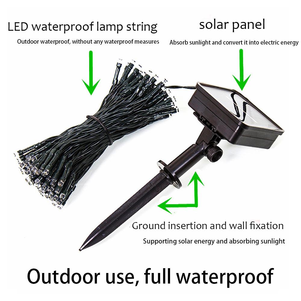 20 м уличный солнечный гирляндный светильник Jardin для 8 режимов, солнечная светодиодная лампа, водонепроницаемое украшение для сада, свадьба, рождественская елка, дом