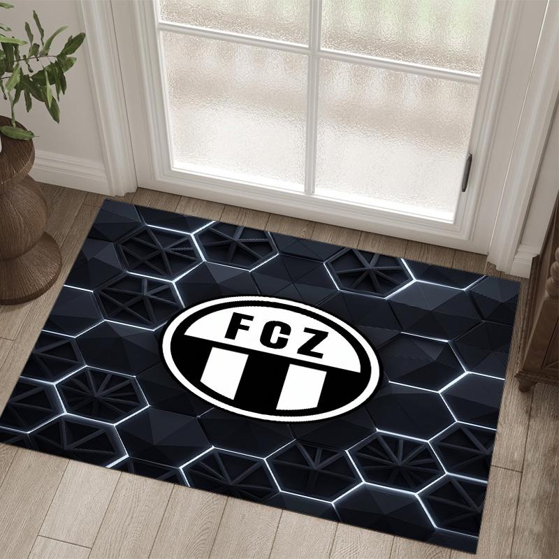 FC Zürich Design Crystal Velvet Carpet Cozy Non?Slip Printed Rug For Bedroom Living Room Entrance