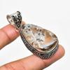 Tube Agate Gemstone Handmade 925 Silver Plated Jewelry Pendant 2.08"