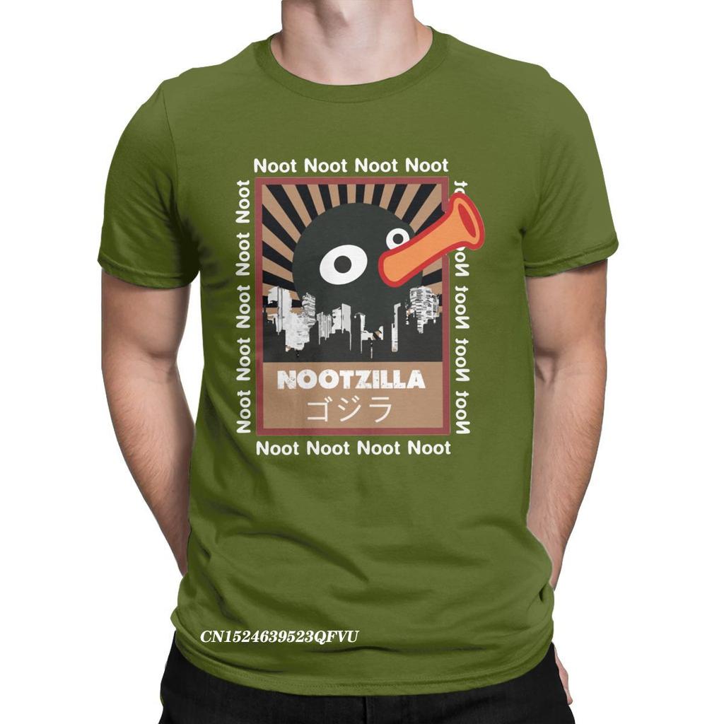 Мужская женская футболка Noot Noot Pingu Sarcastic Noot Meme Nootzilla Vintage Pure Cotton Tee Pengu Футболка Одежда Большой размер