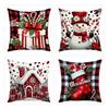 Christmas Cushion Cover Christmas Tree Pattern Snowflake Christmas Pillow Cover 45x45cm Size Santa Claus Cartoon