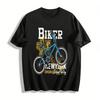 Винтажная футболка с принтом BMX Велосипедная культура Уличный повседневный топ Футболка из чистого хлопка