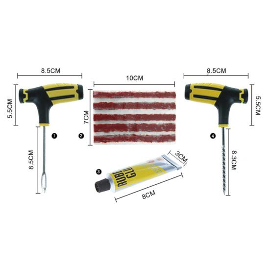 Автомобильные бескамерные шины, сверло для шин, резиновая полоска, клей, набор инструментов для ремонта проколов