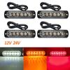 6 Packs of Car Strobe Warning Lighting Grill Flashing Fault Emergency Light Car Truck Trailer Beacon Buld Led Side Light Car