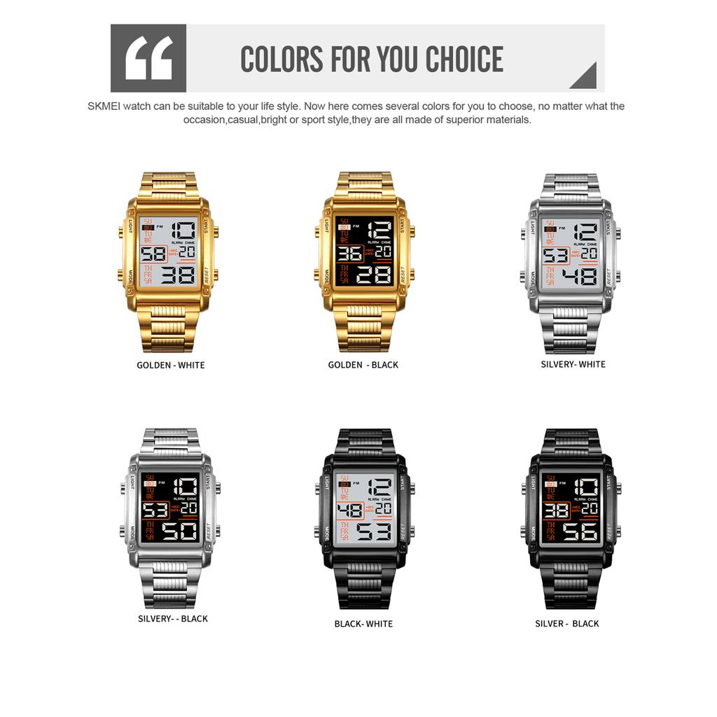 Skmei Часы для мужчин, Новое поступление, оригинальные модные спортивные повседневные цифровые часы, водонепроницаемые 30 м из нержавеющей стали, будильник недели, EL Light, мужские наручные часы