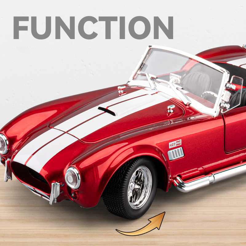 1/24 Ford Shelby Cobra 427 S/C Сплавная Модель Машинки Игрушка Литье под Давлением Звук и Свет Игрушки Машинки для Детей Транспортное Средство