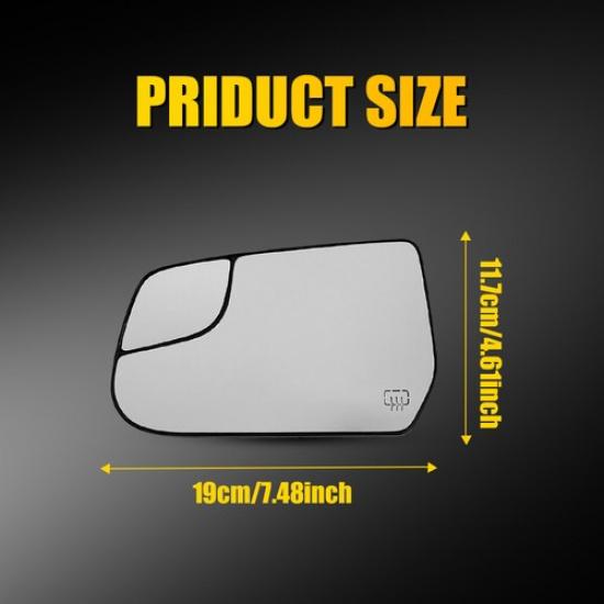 Front Left Mirror Glass Set Driver Side For 2010-2017 Chevy Equinox GMC Terrain