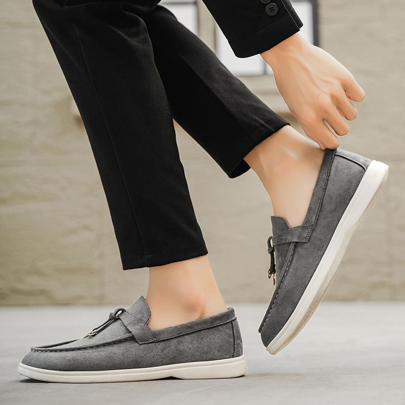 Мужские замшевые лоферы повседневные туфли-лодочки легкие и удобные для ношения обувь для вождения и ходьбы деловые туфли плоская обувь