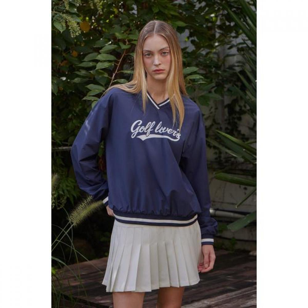 Goxo V Neck woVen Sweatshirt Golf Rubber naVy