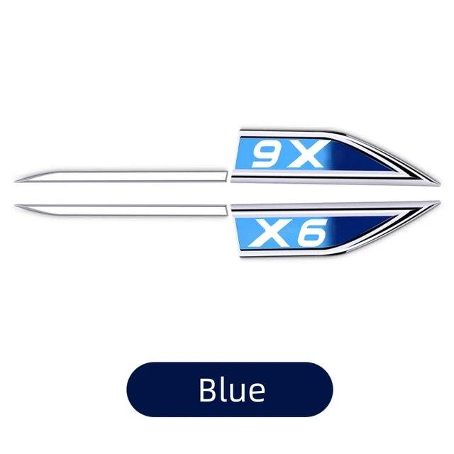 2 шт./компл. для BMW X6, автомобильное крыло, металлическая наклейка, внешние декоративные наклейки, модификация, эмблема автомобиля, аксессуары