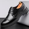 Мужские деловые туфли высокого класса, модные броги, на толстой подошве, для собеседования, конференции, универсальные мужские кожаные туфли