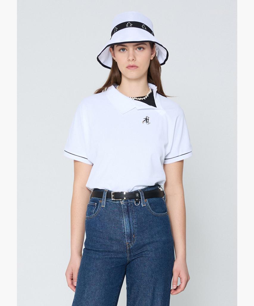 Meonsingweeo Women'S Bowling Penguin Collar Variant T-Shirt White Mr122Lts34
